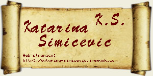 Katarina Simićević vizit kartica